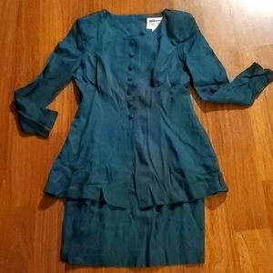 Dani Max Petite Women's Long Sleeve Green Dress - Size 4